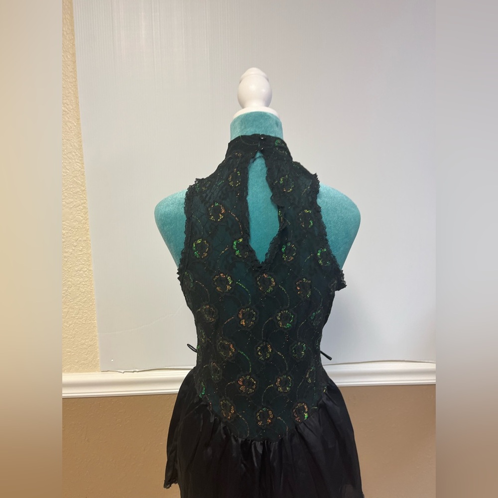 Vintage Sears Black Lace Floral Romper Teddy – Size L Snap Bottom & Keyhole Back - Picture 5 of 7